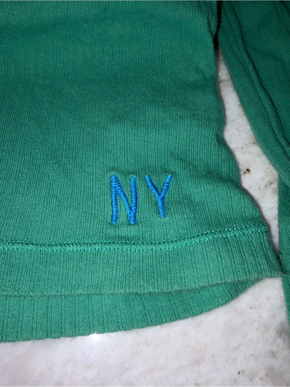 Aeropostale Rib Knit Henley Top Green Long Sleeve Y2K Spell Out Logo Size Med - Picture 4 of 5